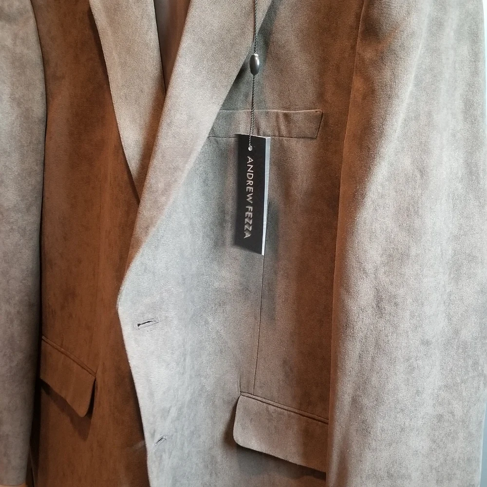 Men's NEW Blazer / sport coat in chocolate brown size XL by Andrew Fezza - Picture 2 of 9